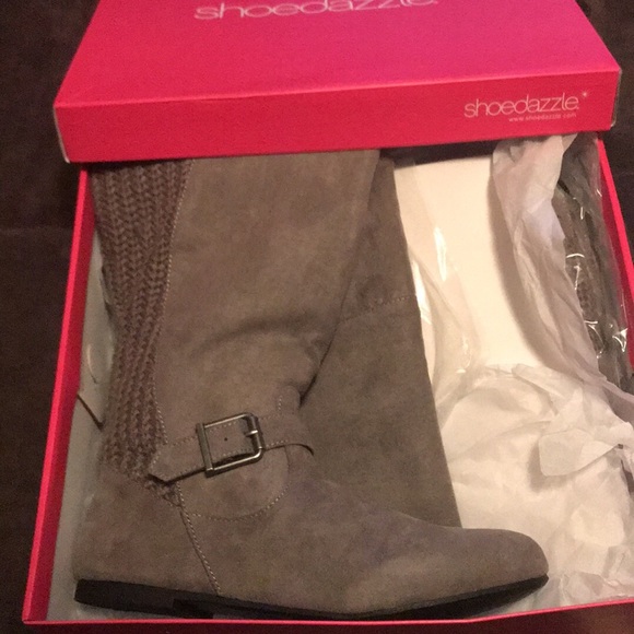 Knee high boots with knit back. Never been worn. - Picture 2 of 2